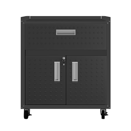 Manhattan Comfort Fortress 31.5" Mobile Garage Cabinet with Drawer and Shelves 2GMCC-CH